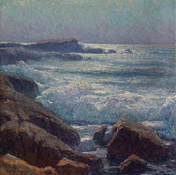 Appraisal: Edgar Payne - Waves on the California Coast signed 'Edgar