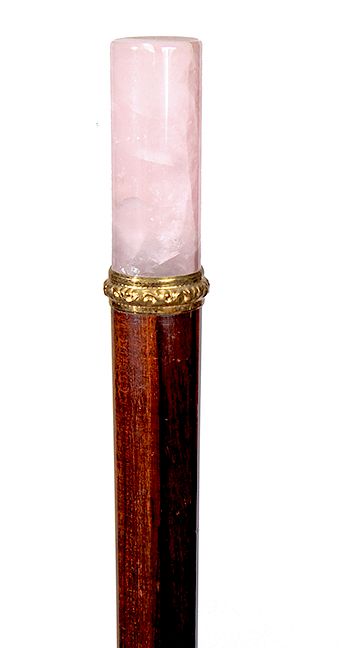 Appraisal: Rose Quartz Dress Cane- Ca - A beautiful rose quartz