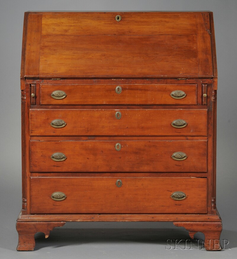 Appraisal: Chippendale Carved Cherry Slant-lid Desk probably Connecticut late th century