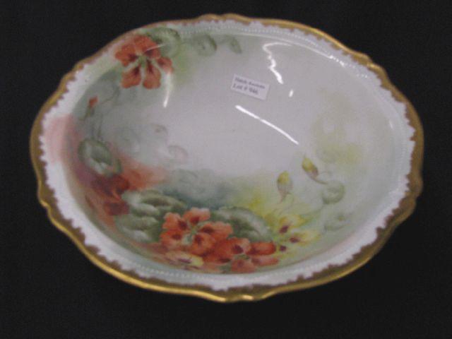 Appraisal: Handpainted Austria Porcelain Bowl artist signed fine floral