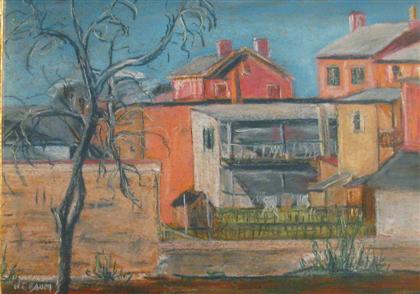 Appraisal: WALTER EMERSON BAUM american - TOWN SCENE Signed bottom right