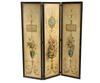 Appraisal: FOLDING SCREEN - Three-Panel Folding Screen in canvas over a