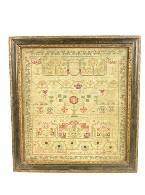 Appraisal: A George III sampler by Sarah Goulding markt this pace