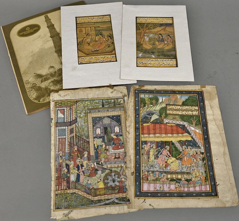 Appraisal: Group of four Orientalist paintings with original receipt from Kashmir