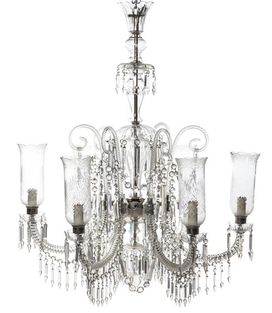 Appraisal: Sale Lot A Spanish Cut Glass Six-Light Chandelier late th