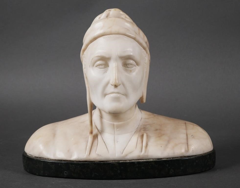 Appraisal: Bust of Dante Alighieri signed A Cipriani Italian - marble