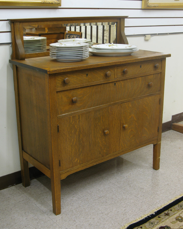 Appraisal: SMALL OAK BUFFET American Arts Crafts design early th century