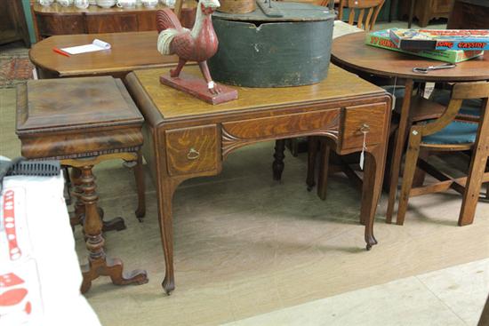 Appraisal: DESK Oak Art Nouveau style desk with three drawers on