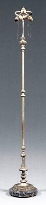 Appraisal: Marble base floor lamp four lights above silver plated bronze