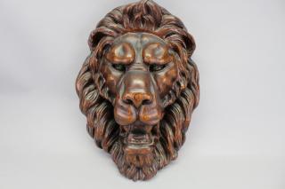 Appraisal: Carved Wooden Lion Head Carved Wooden Lion Head Size x