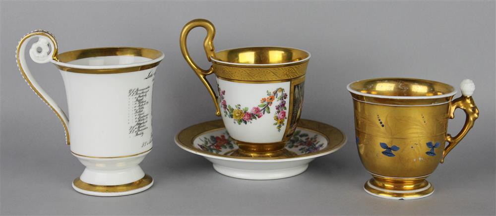 Appraisal: BERLIN PORCELAIN CABINET CUP AND SAUCER AND A COMMEMORATIVE CUP