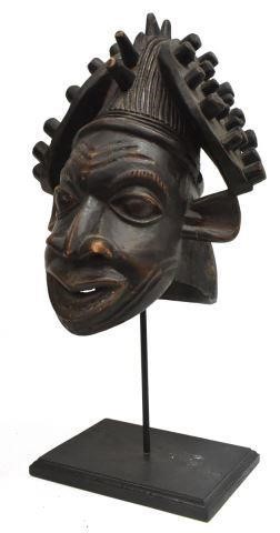 Appraisal: Carved African wood mask believed to be by the Babanki