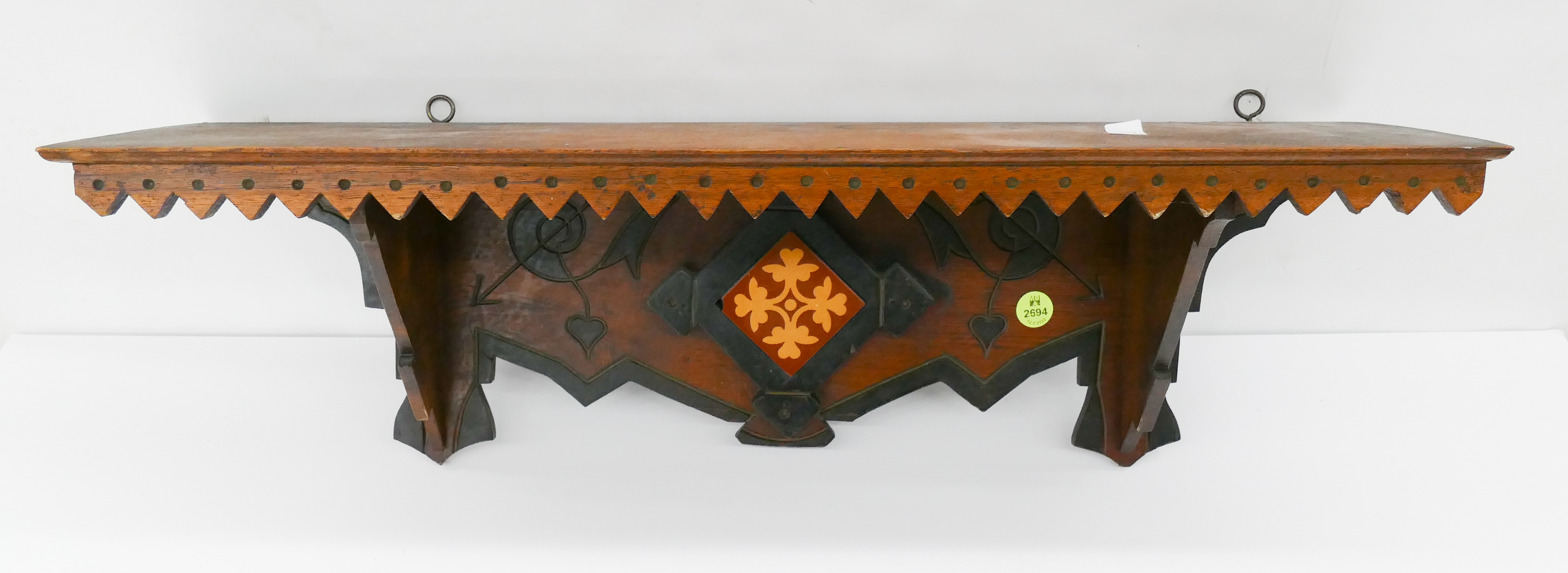 Appraisal: Victorian Eastlake Walnut Wall Shelf- x ''