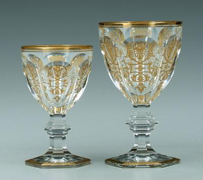 Appraisal: Baccarat stems oval panels with gilt highlights all with Baccarat