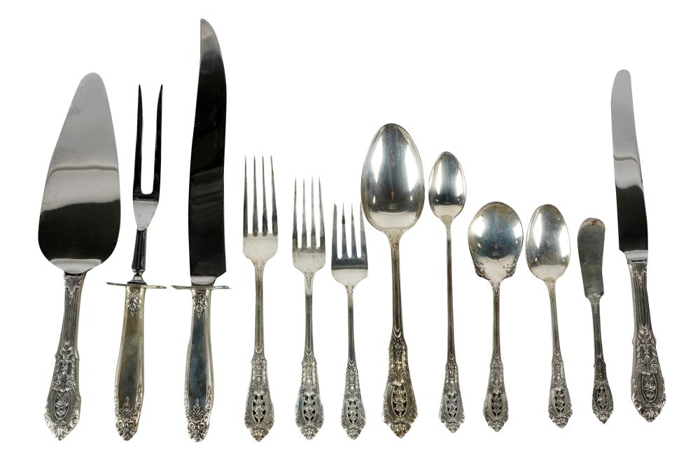 Appraisal: WALLACE 'ROSE POINT' STERLING FLATWARE SERVICEwith maker's marks further marked