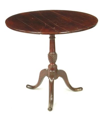 Appraisal: A late George III mahogany tripod table the circular tilt