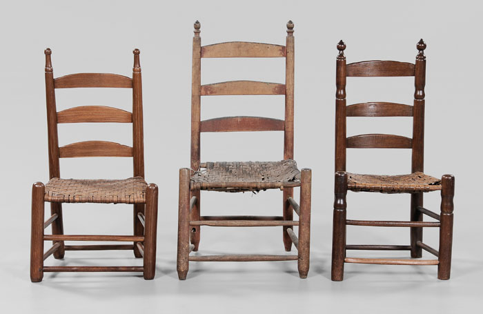 Appraisal: Three Early Southern Side Chairs probably Virginia and North Carolina