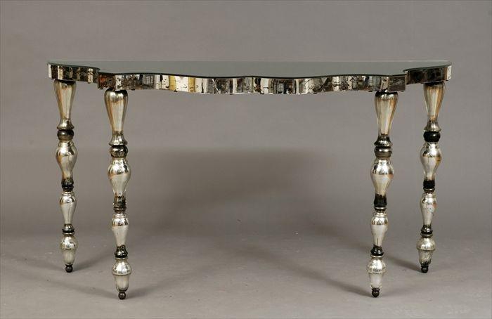 Appraisal: Modern Venetian-Style Mirrored Console Table x x in