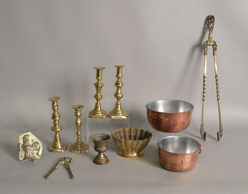 Appraisal: Eleven pcs of misc metalware th th c to include