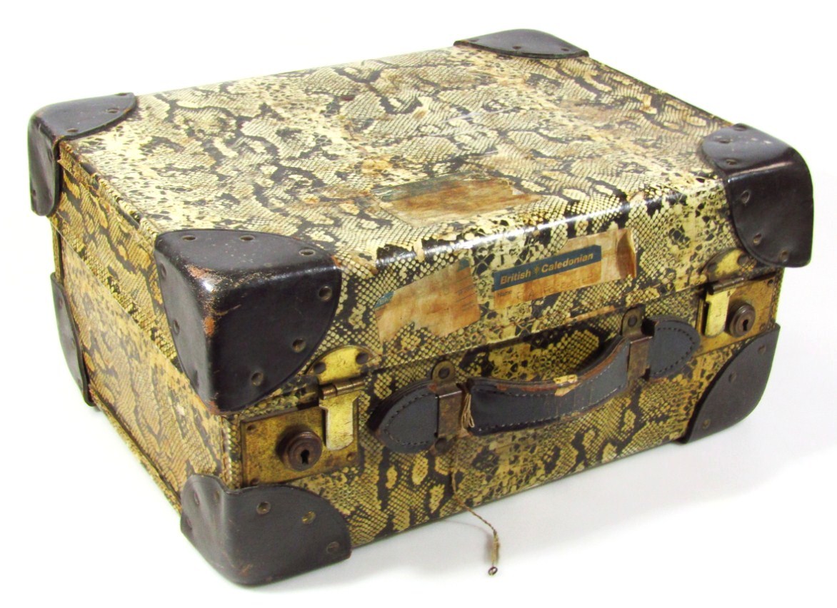 Appraisal: A Biba faux snakeskin travel case of shaped rectangular outline