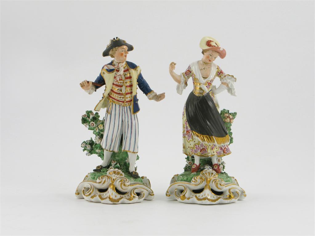 Appraisal: A large pair of Derby figures