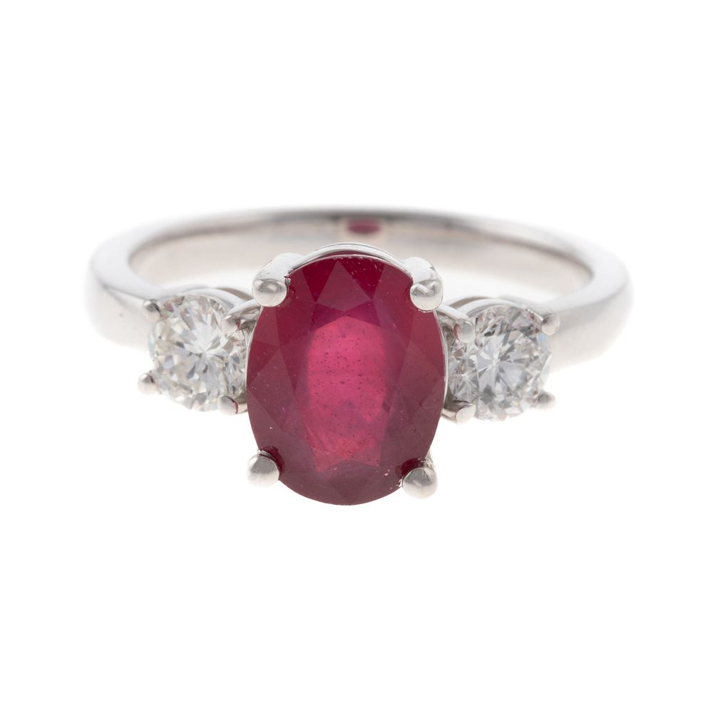 Appraisal: A ct Ruby Diamond Ring in K K white gold