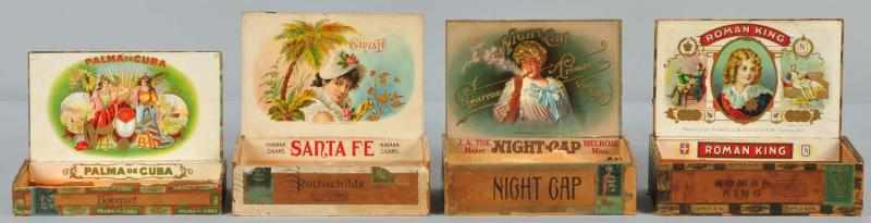 Appraisal: Lot of Scarce Cigar Boxes Description Includes Roman King depicting