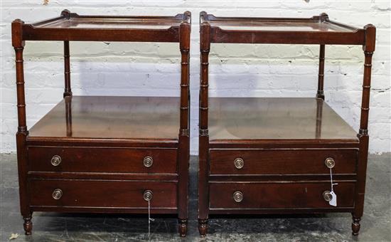 Appraisal: Sale Lot A Pair of Regency Style Mahogany Two-Tier Side