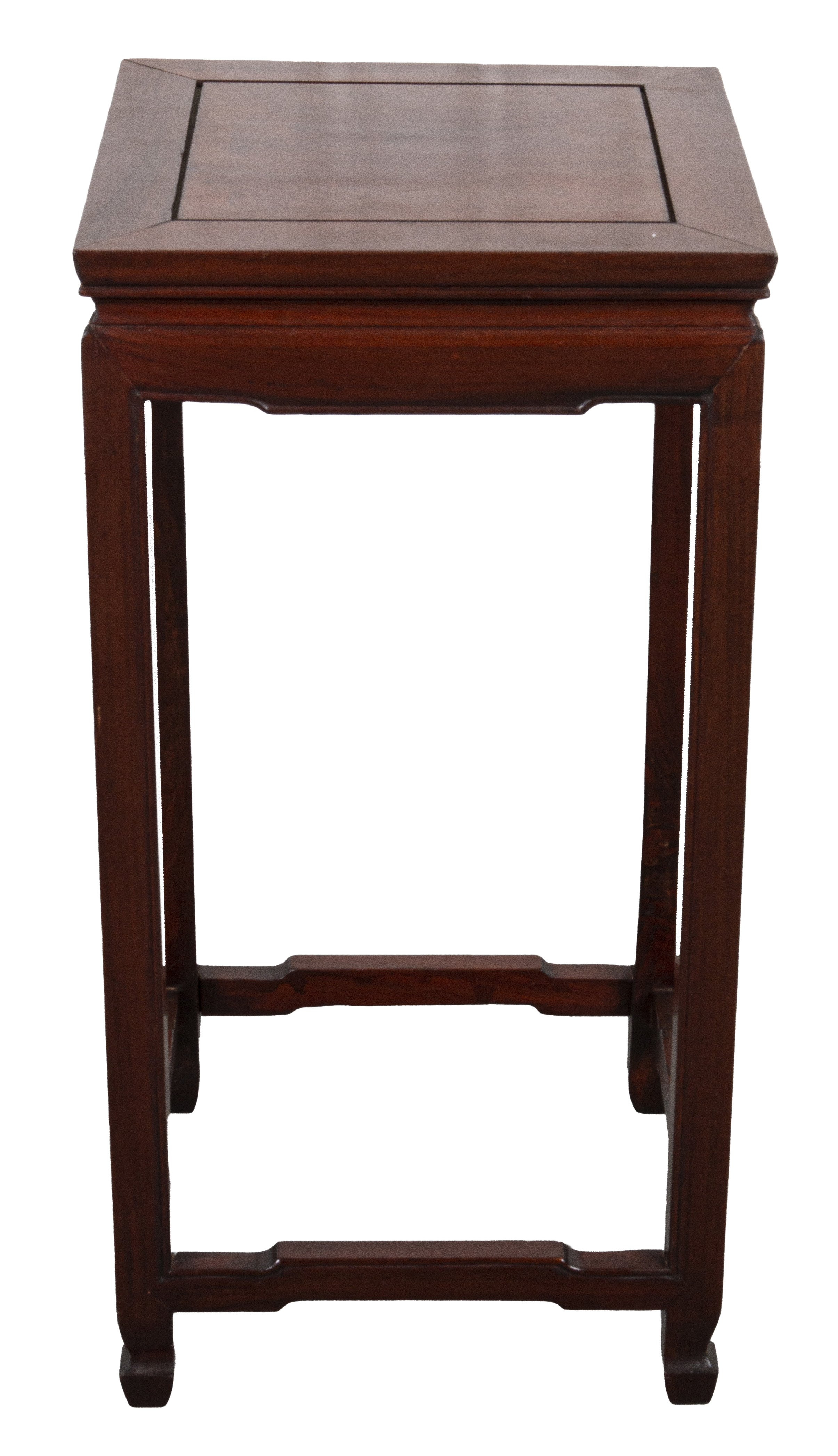 Appraisal: CHINESE HARDWOOD SIDE TABLE Chinese hardwood pedestal side table H