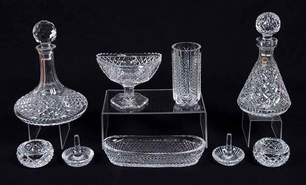 Appraisal: WATERFORD CRYSTAL pieces of acid marked cut glass to include