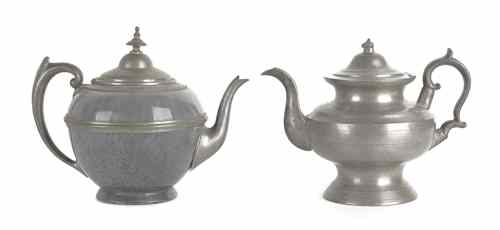 Appraisal: Westbrook Maine pewter teapot ca by Allen Porter together with