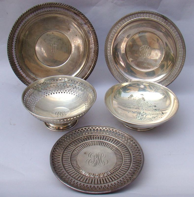 Appraisal: SIX PIECES OF STERLING SILVER HOLLOWWARE By various makers Includes