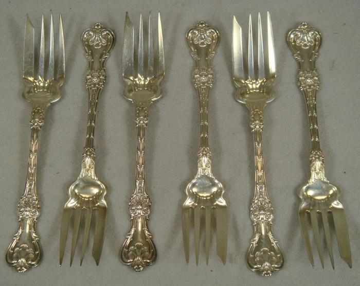 Appraisal: Whiting King Edward sterling silver salad forks no mono TO