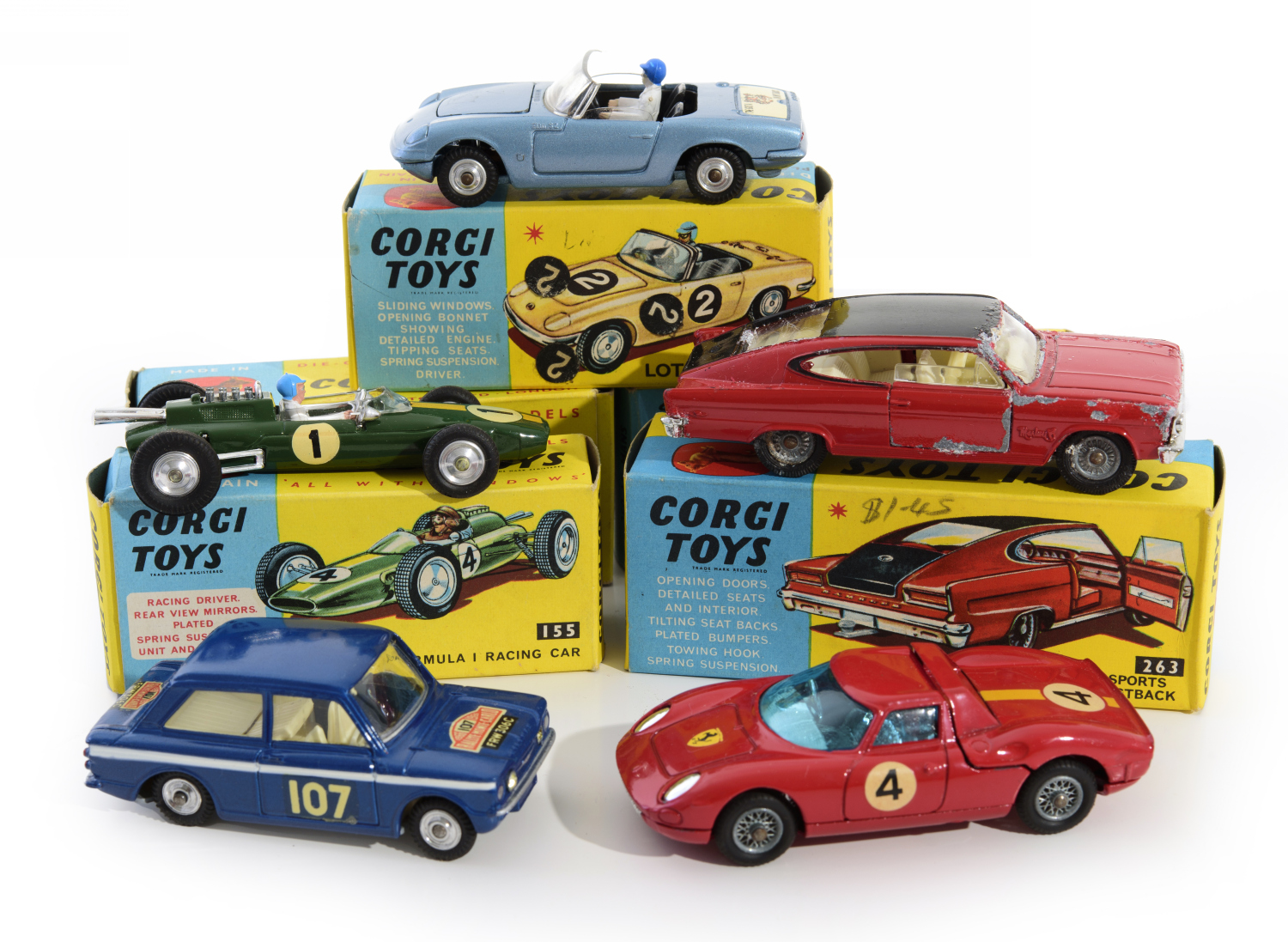 Appraisal: COLLECTION OF CORGI TOYS INCL MONTE-CARLO RAMBLER FERRARI 'BERLINETTA' LOTUS-CLIMAX