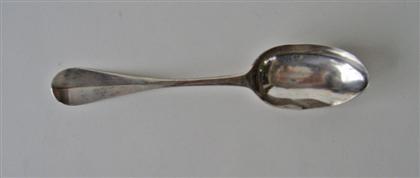 Appraisal: Silver tablespoon philip syng - philadelphia Oval bowl with shell