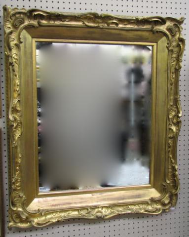 Appraisal: Ornate French style gold washed wall mirror carved and gesso