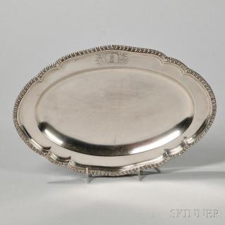 Appraisal: George III Irish Sterling Silver Tray Dublin maker's mark JL