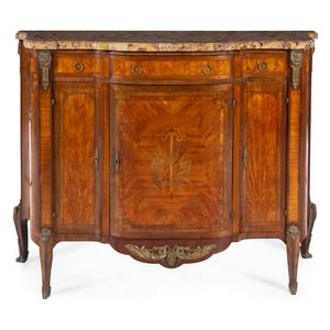 Appraisal: A Louis XV XVI Transitional Style Parquetry and Marquetry Br