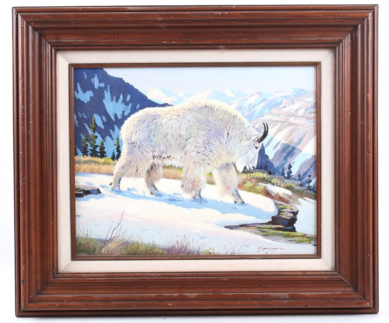 Appraisal: Elmer Sprunger Mountain Goat Painting - Featured in this lot