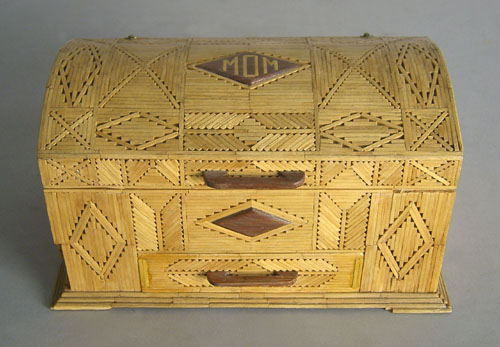 Appraisal: Matchstick dresser box th c h w