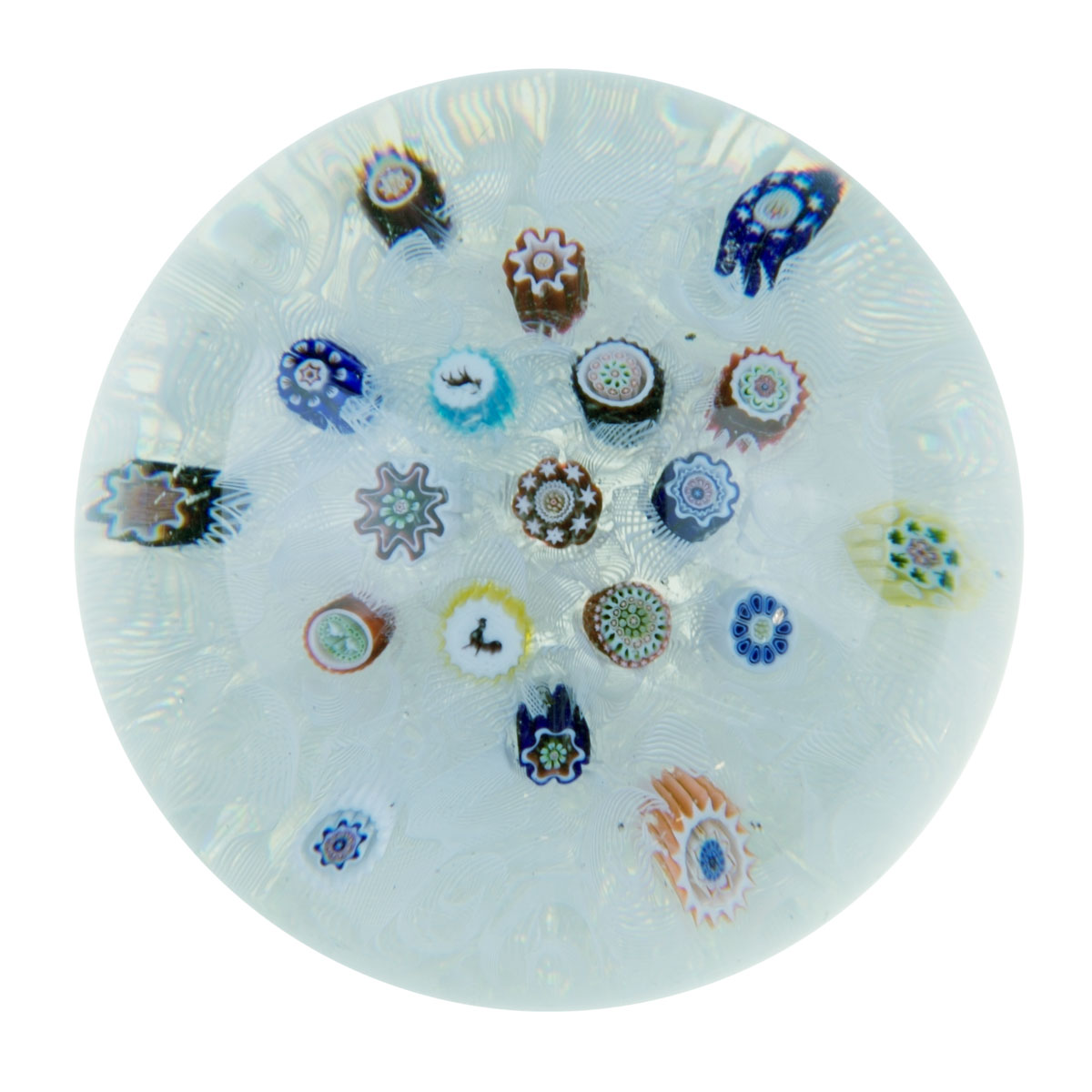 Appraisal: BACCARAT SCATTERED MILLEFIORI MUSLIN GROUND WEIGHT NINETEENTH CENTURY The clear