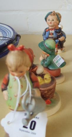 Appraisal: Five Hummel figures including For Mother Home from Market and