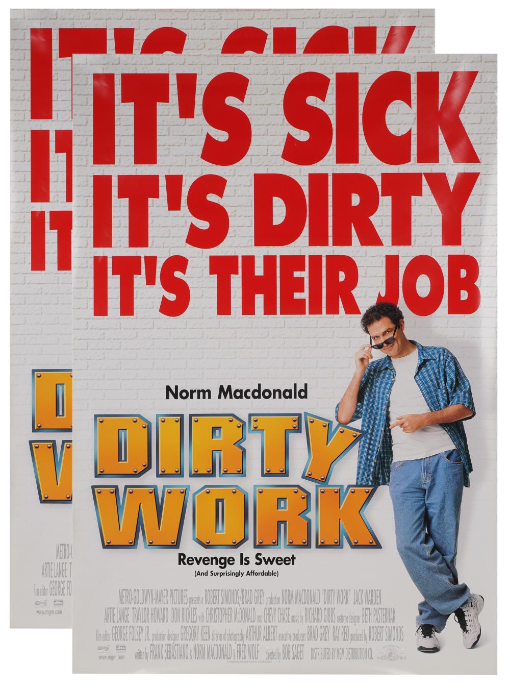 Appraisal: DON RICKLES NORM MACDONALD TWO POSTERSDirty Work together with a