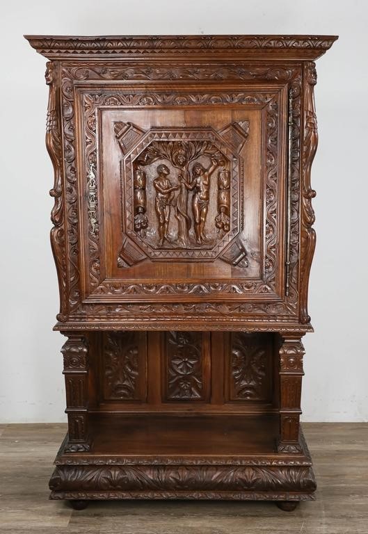 Appraisal: Renaissance Revival style Adam and Eve cabinet French early th