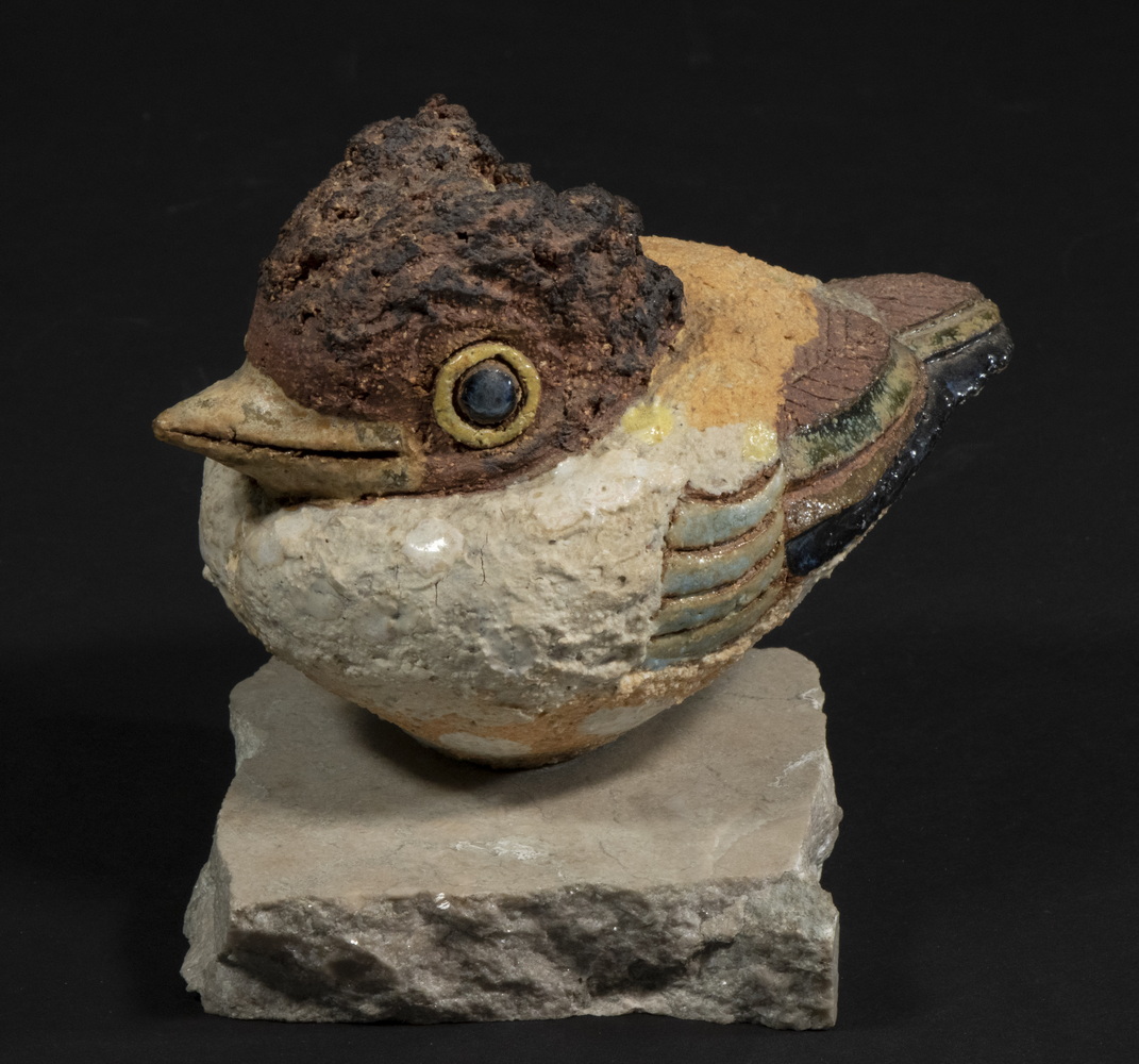 Appraisal: TYRA CAROLINA LUNDGREN SWEDEN - Baby Bird stoneware sculpture on