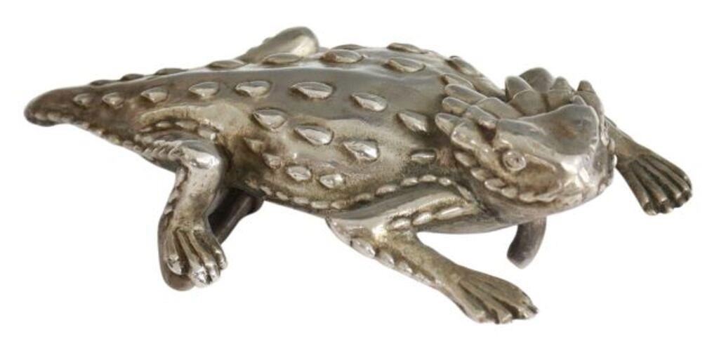 Appraisal: Figural sterling silver belt buckle Horned Lizard by Max Lang