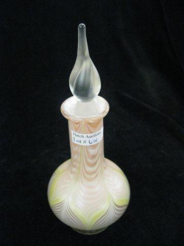 Appraisal: Vandermark Art Glass Perfume Bottle or Cologne bottle irridescent pulled