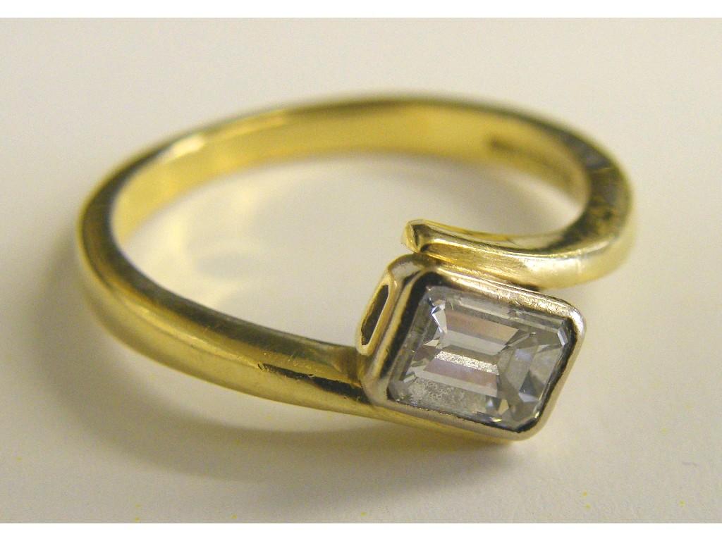 Appraisal: ct emerald cut diamond solitaire ring in a yellow gold