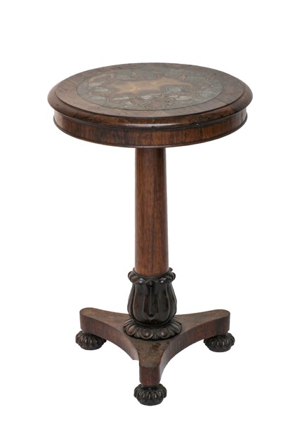 Appraisal: A William IV rosewood circular occasional table with inset septarian