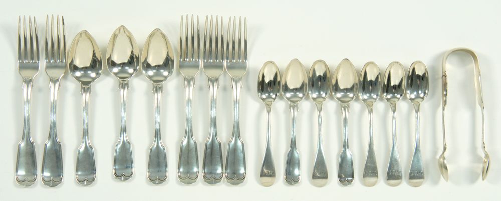 Appraisal: LOT OF COIN SILVER FLATWARE th CenturyBy Bigelow Brothers of